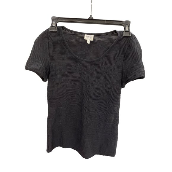 Armani Collezioni Womens Black Textured Blouse Shirt Size 2 SKU 8472 - Picture 1 of 9